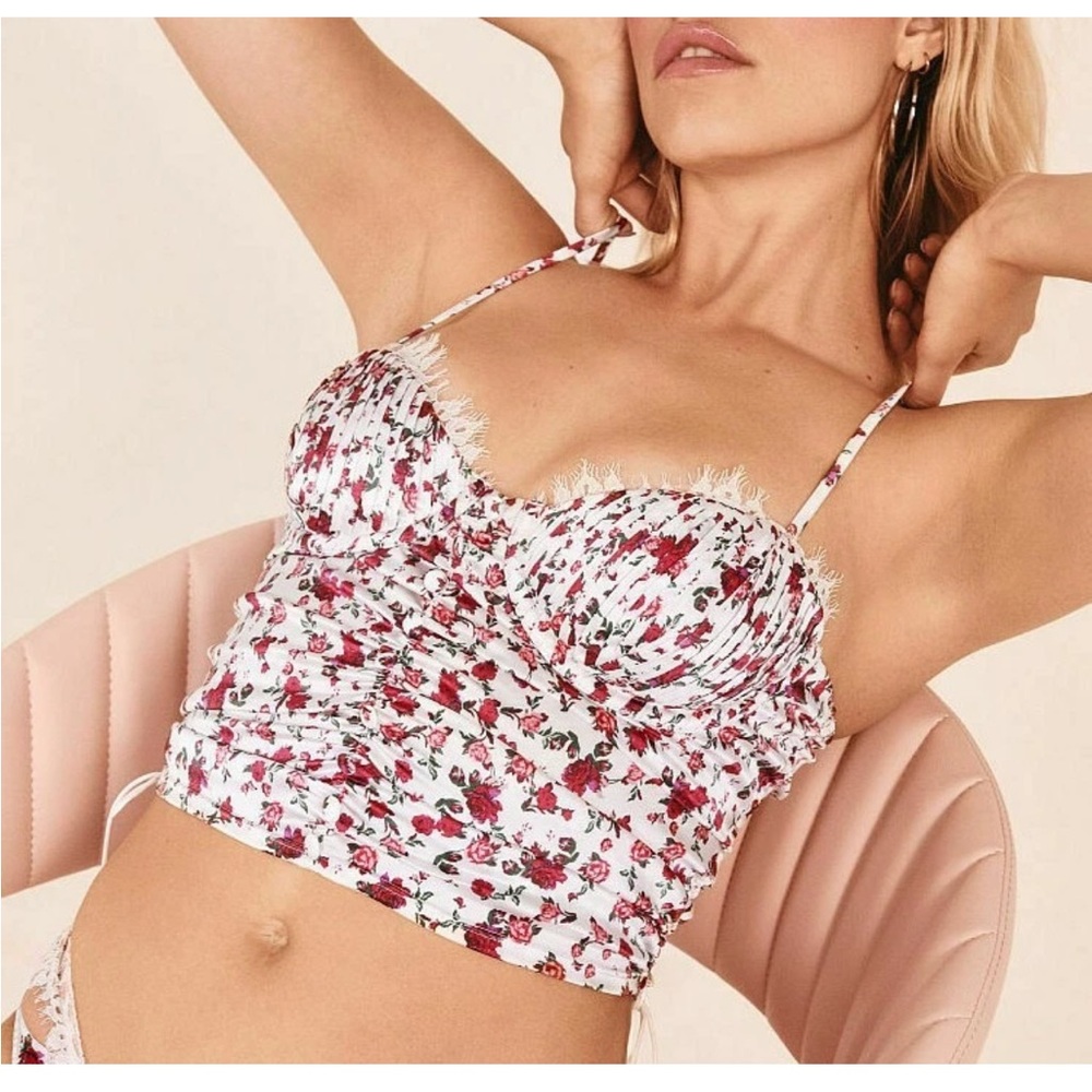 For love and lemons Floral Ruched corset